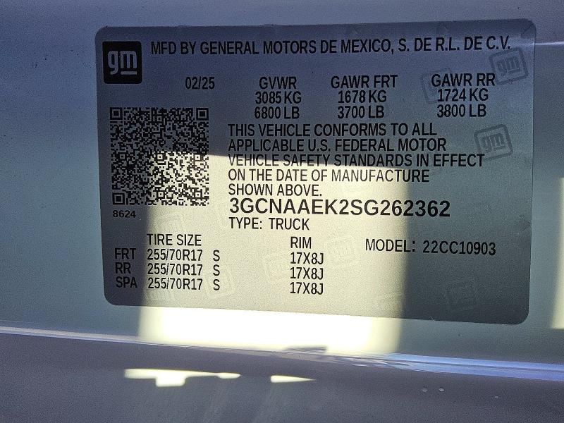 Продажа на аукционе авто 2025 Chevrolet Silverado, vin: 3GCNAAEK2SG262362, номер лота: 51300556