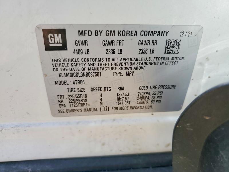 Aukcja sprzedaży 2022 Buick Encore Gx, vin: KL4MMCSL9NB087501, numer aukcji: 50854406