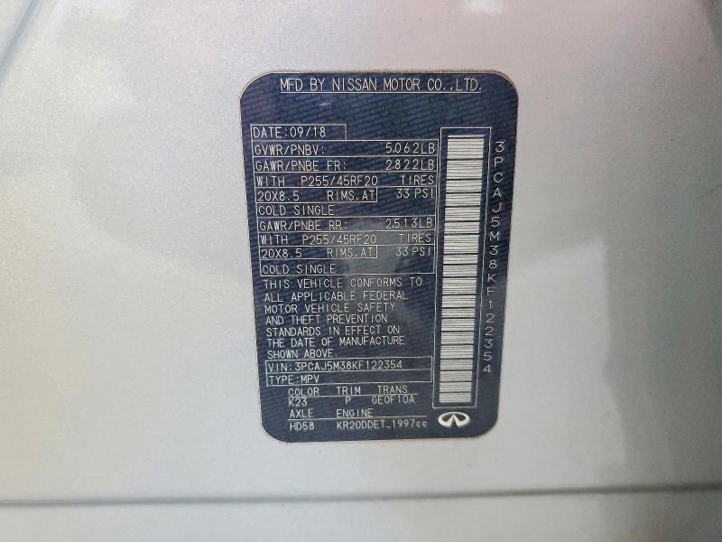 Продажа на аукционе авто 2019 Infiniti Qx50, vin: 3PCAJ5M38KF122354, номер лота: 47713786