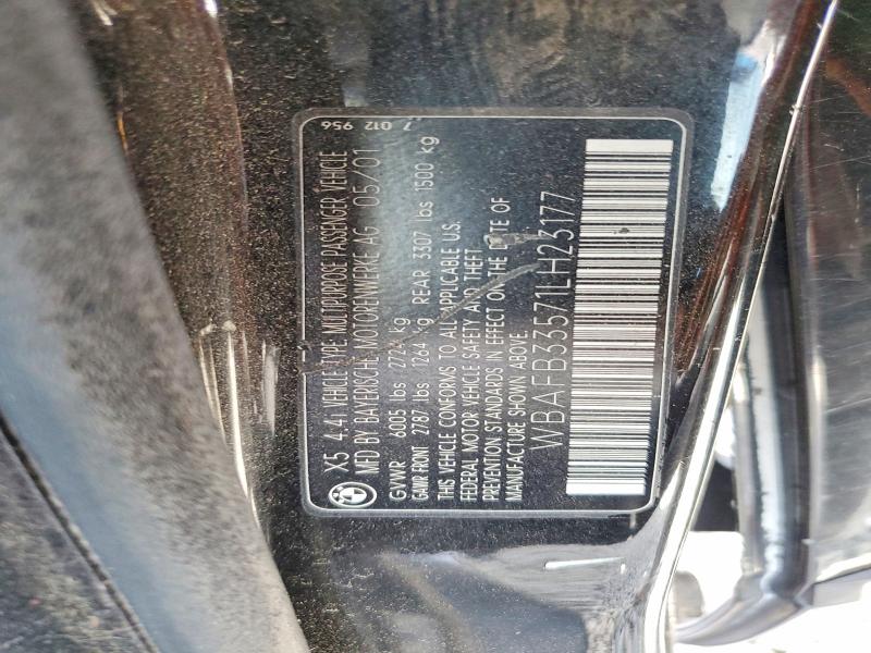2001 Bmw X5 მანქანა იყიდება აუქციონზე, vin: WBAFB33571LH23177, აუქციონის ნომერი: 52075186