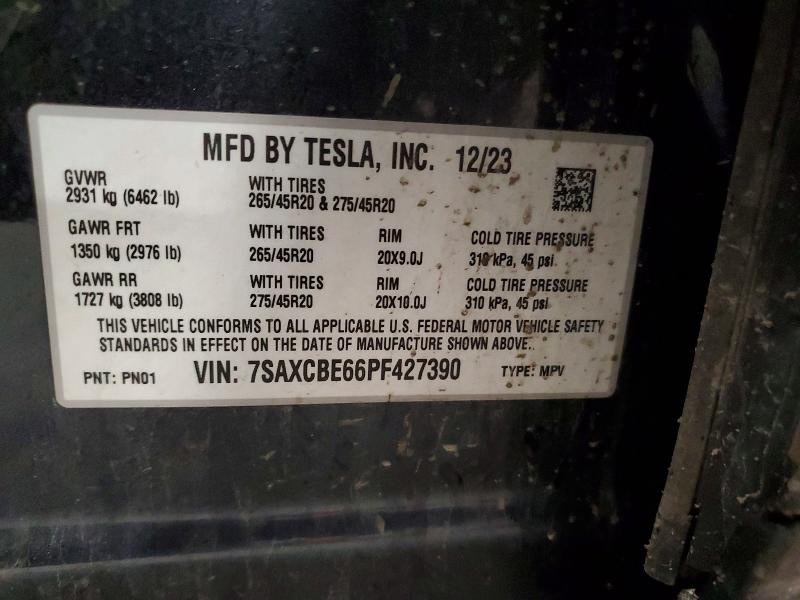 Продажа на аукционе авто 2023 Tesla Model X, vin: 7SAXCBE66PF427390, номер лота: 48578516