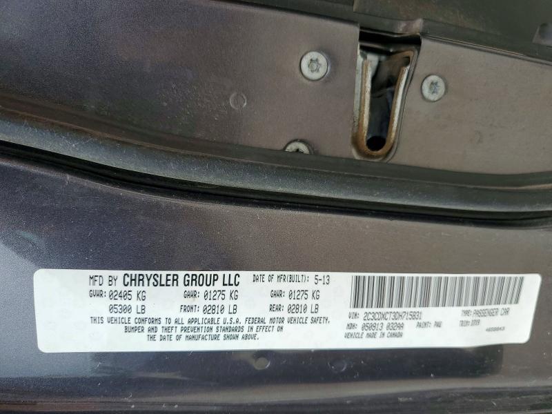 2013 Dodge Charger მანქანა იყიდება აუქციონზე, vin: 2C3CDXCT3DH715831, აუქციონის ნომერი: 50362886