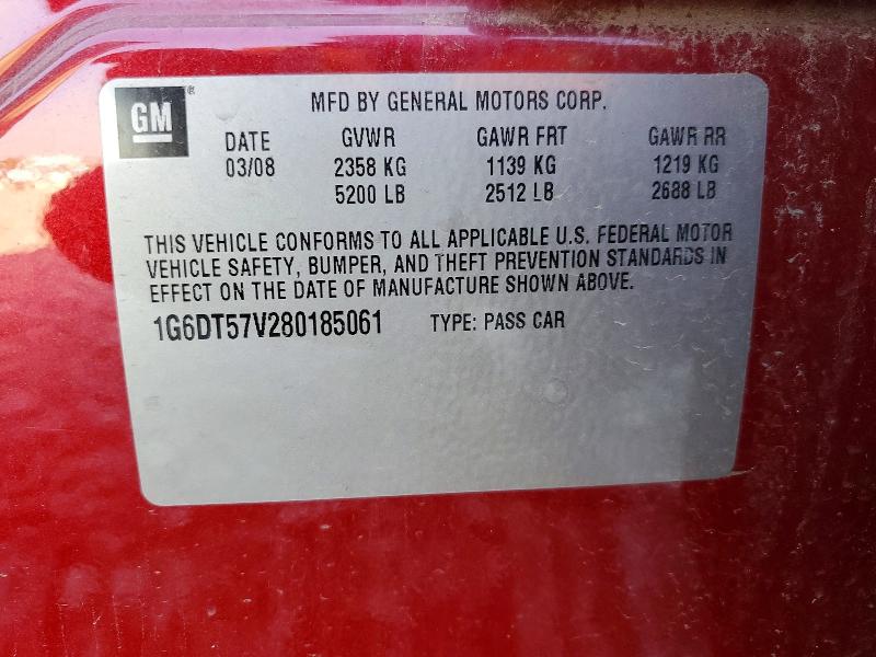2008 Cadillac Cts მანქანა იყიდება აუქციონზე, vin: 1G6DT57V280185061, აუქციონის ნომერი: 48763306