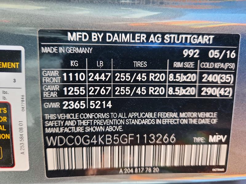51354616 :رقم المزاد ، WDC0G4KB5GF113266 vin ، 2016 Mercedes-benz Glc مزاد بيع