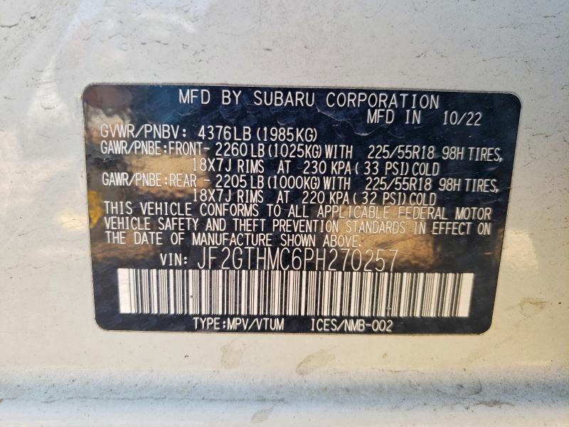 Продажа на аукционе авто 2023 Subaru Crosstrek, vin: JF2GTHMC6PH270257, номер лота: 49487276