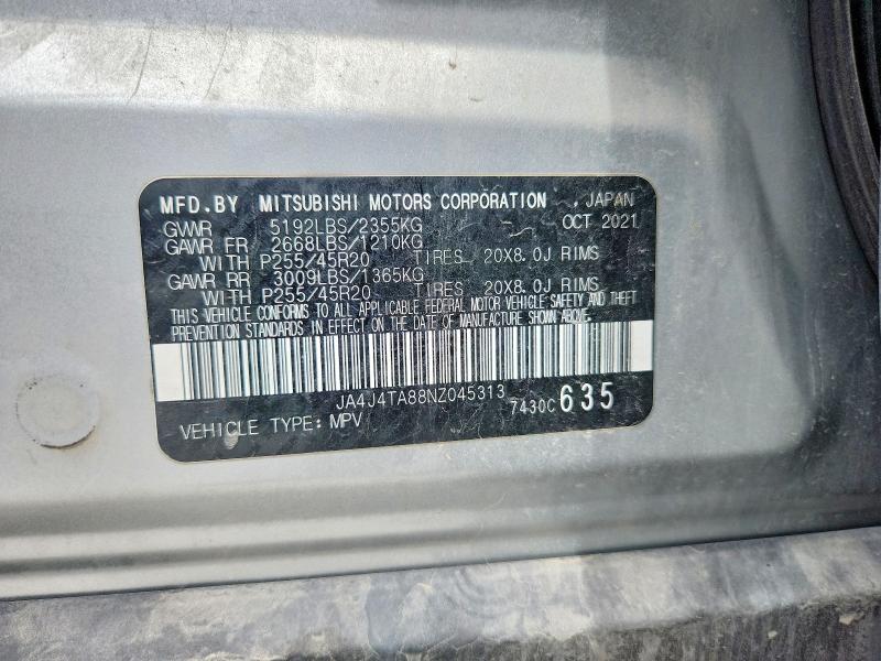Продаж на аукціоні авто 2022 Mitsubishi Outlander, vin: JA4J4TA88NZ045313, номер лоту: 48784496