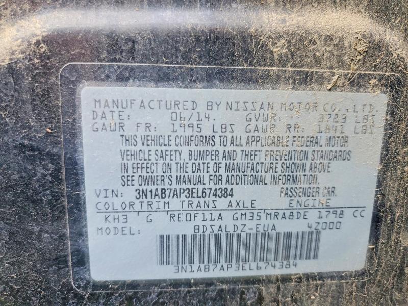 Aukcja sprzedaży 2014 Nissan Sentra, vin: 3N1AB7AP3EL674384, numer aukcji: 50944346