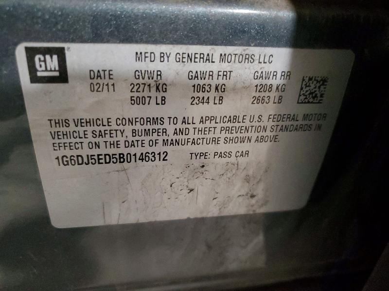 48520606 :رقم المزاد ، 1G6DJ5ED5B0146312 vin ، 2011 Cadillac Cts مزاد بيع