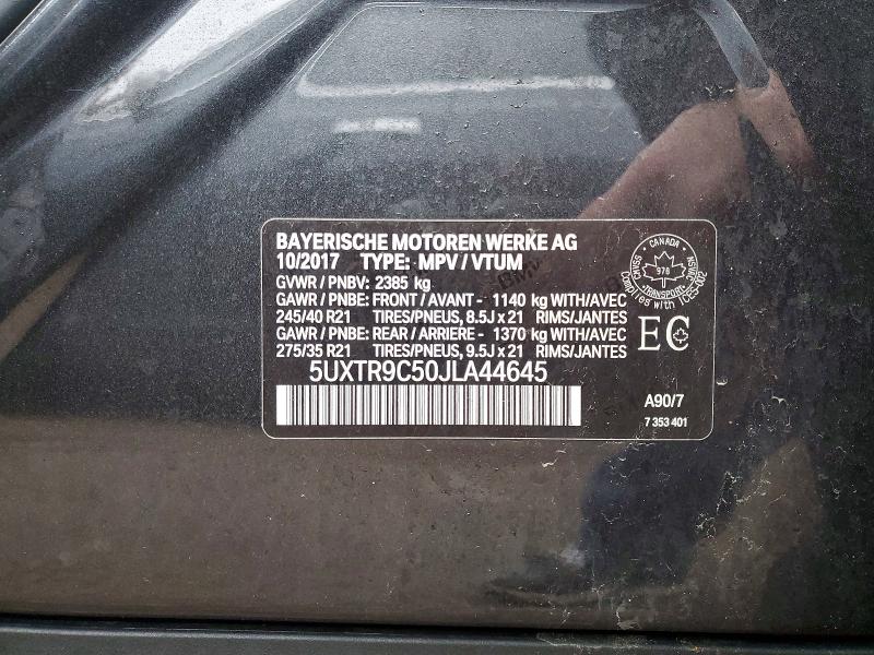 Aukcja sprzedaży 2018 Bmw X3, vin: 5UXTR9C50JLA44645, numer aukcji: 47356436
