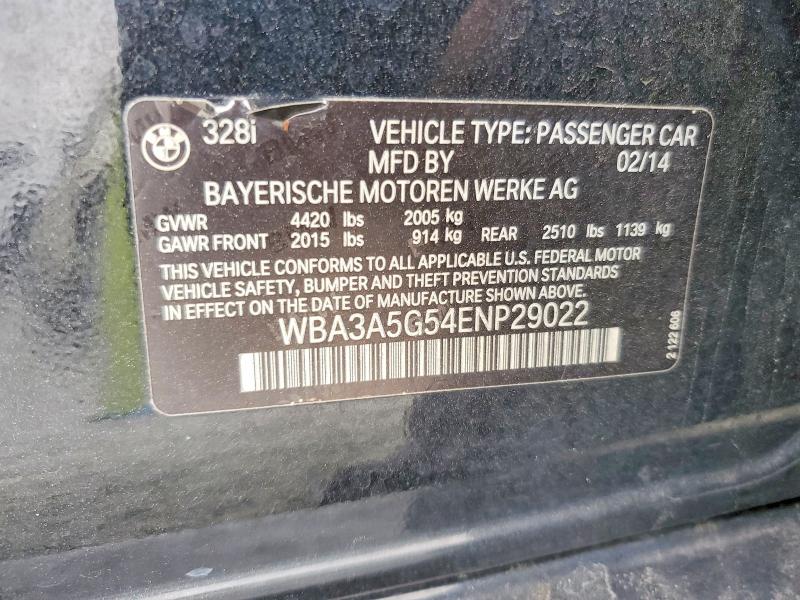 Продажа на аукционе авто 2014 Bmw 328, vin: WBA3A5G54ENP29022, номер лота: 51310606