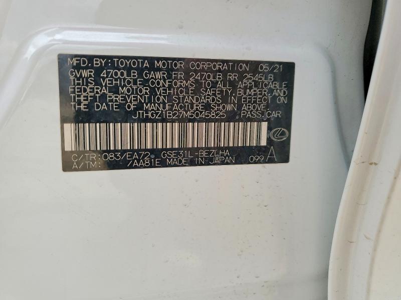 Продажа на аукционе авто 2021 Lexus Is, vin: JTHGZ1B27M5045825, номер лота: 50800476