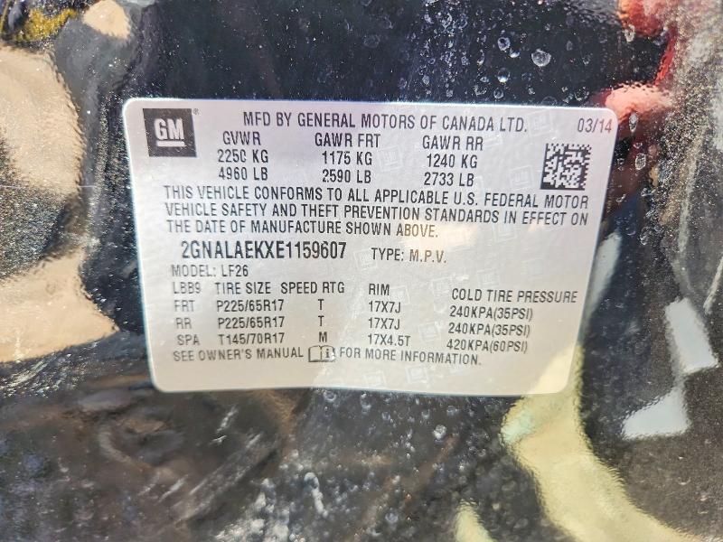Продажа на аукционе авто 2014 Chevrolet Equinox, vin: 2GNALAEKXE1159607, номер лота: 50427506