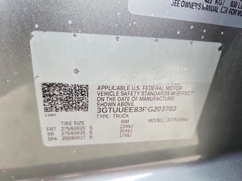 Продаж на аукціоні авто 2024 Gmc Sierra, vin: 3GTUUEE83RG203703, номер лоту: 46536376