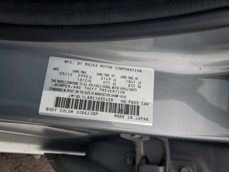 Aukcja sprzedaży 2012 Mazda 3, vin: JM1BL1L88C1635439, numer aukcji: 48346346