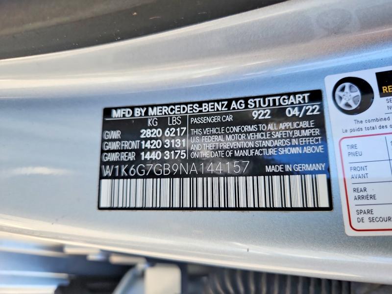 Продажа на аукционе авто 2022 Mercedes-benz S, vin: W1K6G7GB9NA144157, номер лота: 49942536