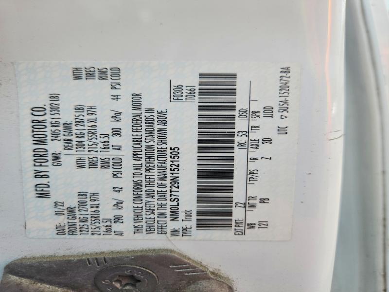 Aukcja sprzedaży 2022 Ford Transit Connect, vin: NM0LS7T29N1521505, numer aukcji: 47254206