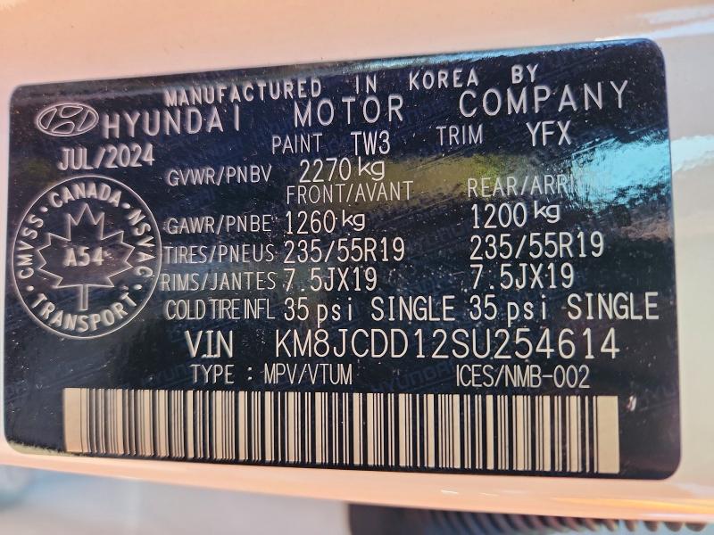 Продажа на аукционе авто 2025 Hyundai Tucson Hybrid, vin: KM8JCDD12SU254614, номер лота: 50068076