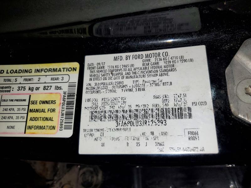 Продаж на аукціоні авто 2018 Ford Fusion, vin: 3FA6P0LU3JR125893, номер лоту: 50321316