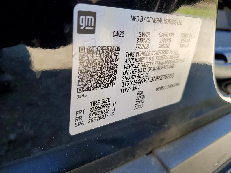 Aukcja sprzedaży 2022 Cadillac Escalade, vin: 1GYS4KKL3NR279263, numer aukcji: 51057826