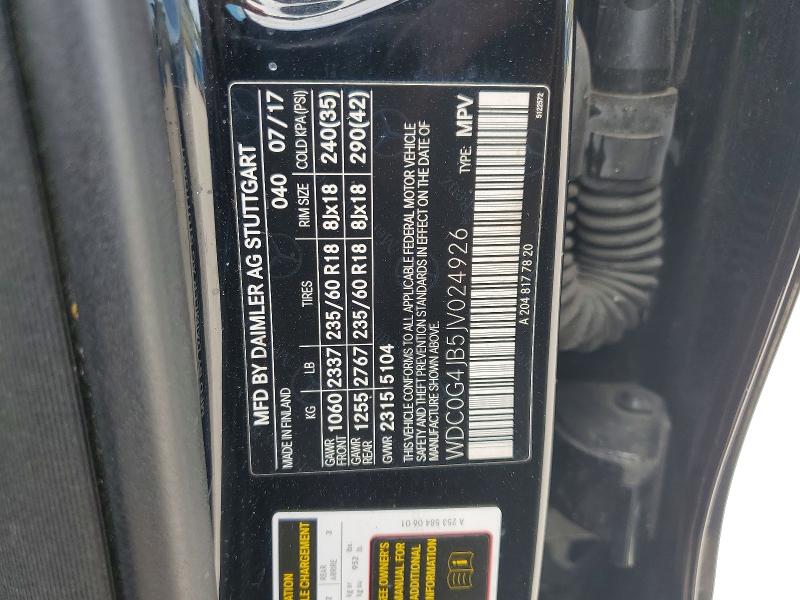 51945636 :رقم المزاد ، WDC0G4JB5JV024926 vin ، 2018 Mercedes-benz Glc مزاد بيع