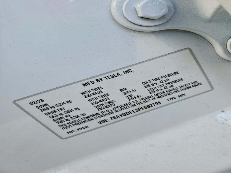 Продажа на аукционе авто 2023 Tesla Model Y, vin: 7SAYGDEE3PF692795, номер лота: 48238976