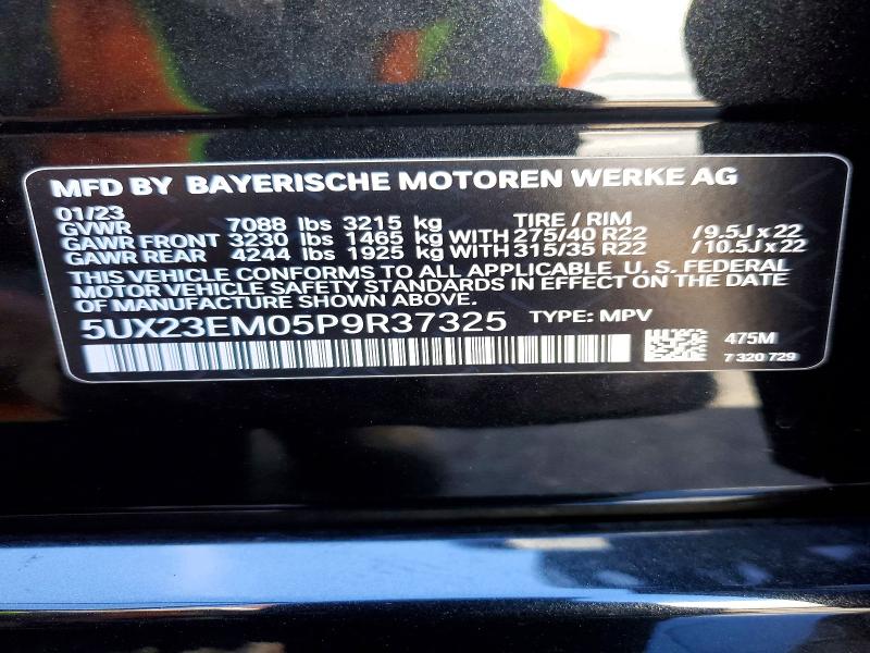 Продажа на аукционе авто 2023 Bmw X7, vin: 5UX23EM05P9R37325, номер лота: 49408556