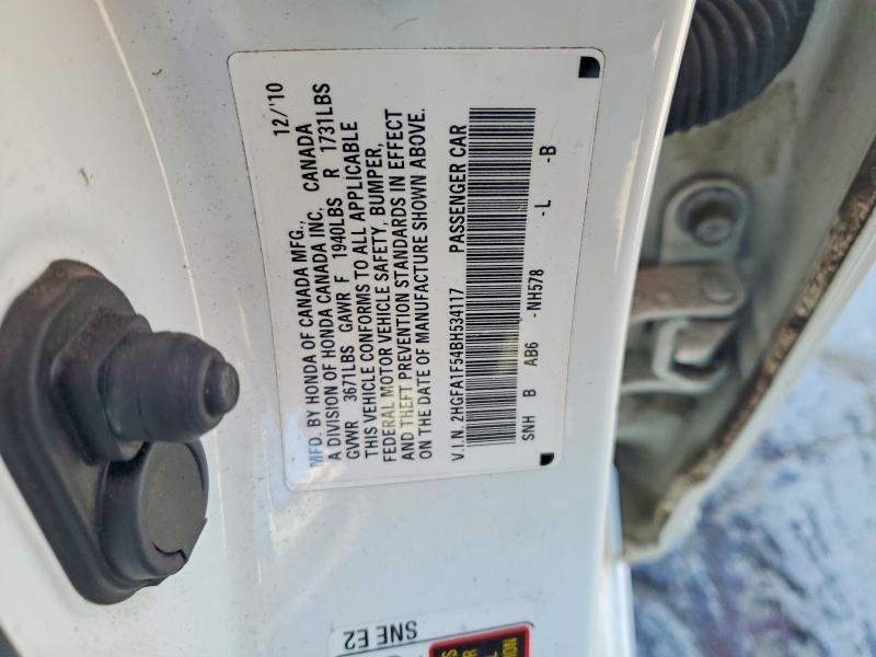 Продаж на аукціоні авто 2011 Honda Civic, vin: 2HGFA1F54BH534117, номер лоту: 50507516