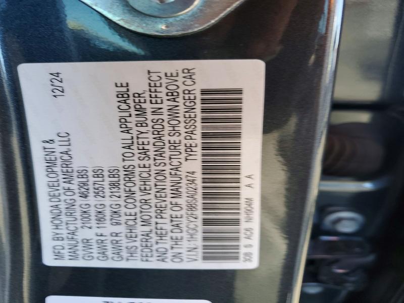 Продаж на аукціоні авто 2025 Honda Accord, vin: 1HGCY2F88SA023474, номер лоту: 50418306