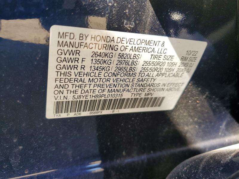 49134126 :رقم المزاد ، 5J8YE1H89PL010315 vin ، 2023 Acura Mdx مزاد بيع