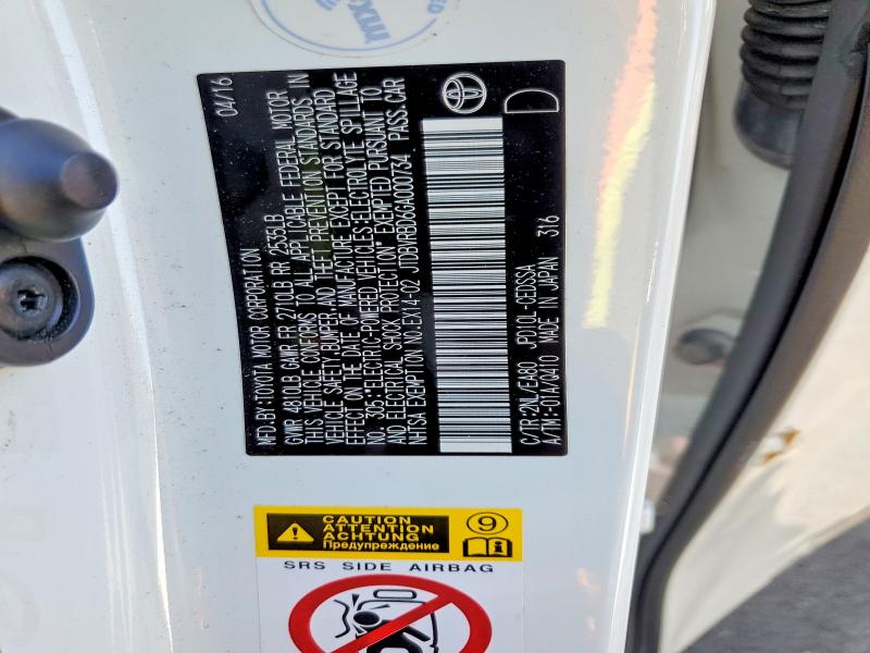 Aukcja sprzedaży 2016 Toyota Mirai, vin: JTDBVRBD6GA000734, numer aukcji: 50262046