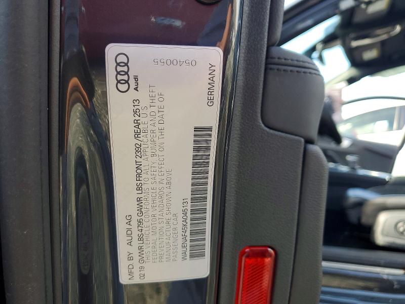 Продажа на аукционе авто 2019 Audi A4, vin: WAUENAF45KA045131, номер лота: 48067736
