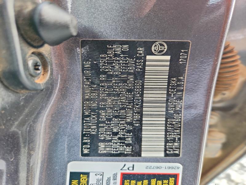 51526036 :رقم المزاد ، 4T1BF1FK2EU456860 vin ، 2014 Toyota Camry مزاد بيع