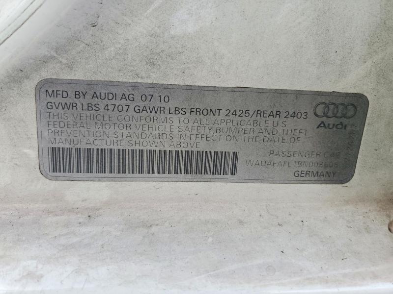 Продажа на аукционе авто 2011 Audi A4, vin: WAUAFAFL1BN008606, номер лота: 49426856