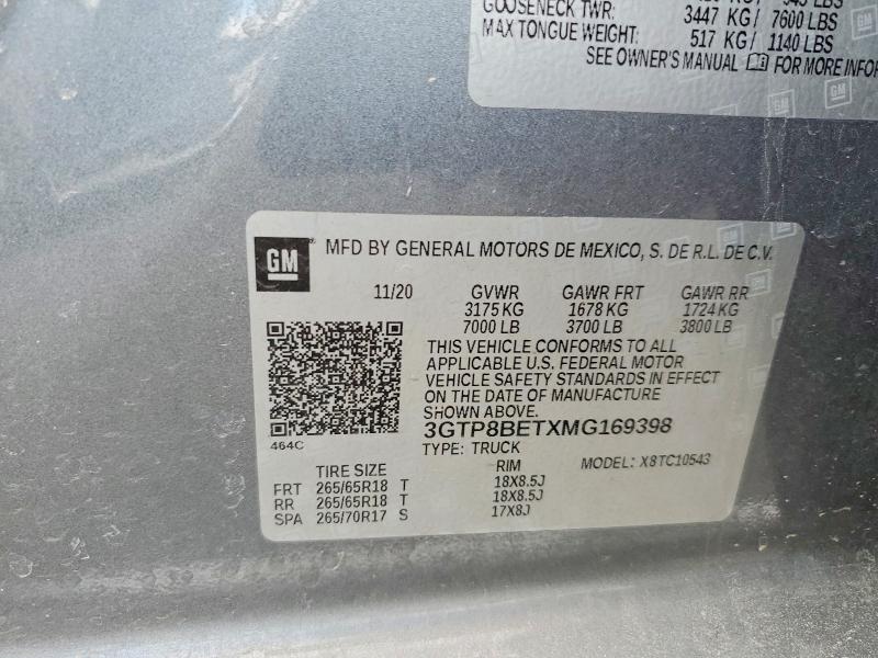 Продажа на аукционе авто 2021 Gmc Sierra, vin: 3GTP8BETXMG169398, номер лота: 49535876