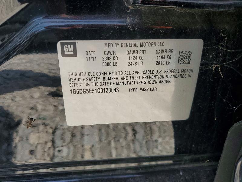49149646 :رقم المزاد ، 1G6DG5E51C0128043 vin ، 2012 Cadillac Cts مزاد بيع