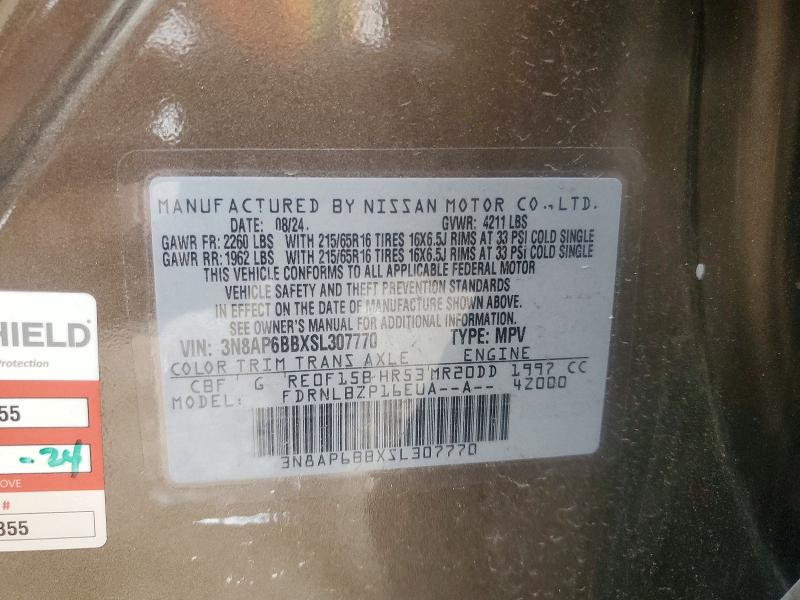 Aukcja sprzedaży 2025 Nissan Kicks, vin: 3N8AP6BBXSL307770, numer aukcji: 50586006