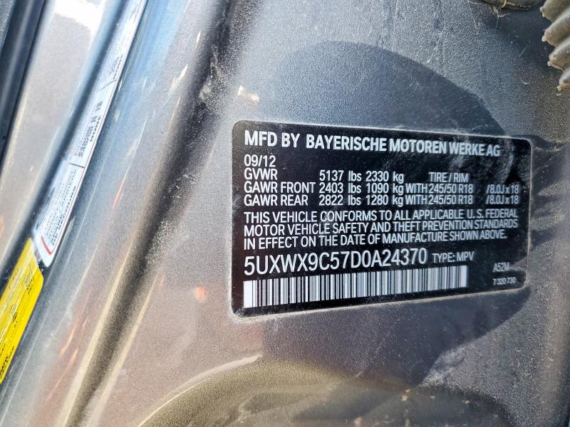 Aukcja sprzedaży 2013 Bmw X3, vin: 5UXWX9C57D0A24370, numer aukcji: 49787366