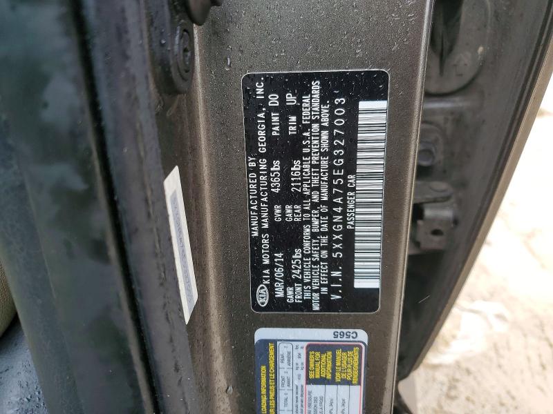 50302836 :رقم المزاد ، 5XXGN4A75EG327003 vin ، 2014 Kia Optima مزاد بيع