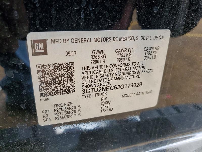 Продаж на аукціоні авто 2018 Gmc Sierra, vin: 3GTU2NEC6JG173028, номер лоту: 49654996