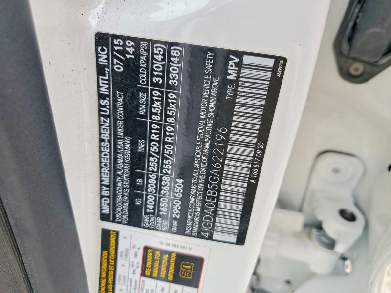 Aukcja sprzedaży 2016 Mercedes-benz Gle, vin: 4JGDA0EB5GA622196, numer aukcji: 49291276