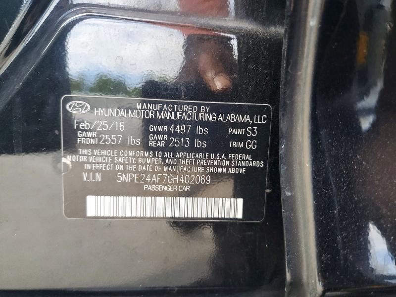 Продажа на аукционе авто 2016 Hyundai Sonata, vin: 5NPE24AF7GH402069, номер лота: 50050446