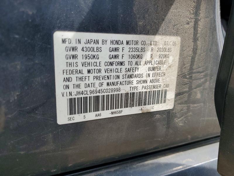 Aukcja sprzedaży 2005 Acura Tsx, vin: JH4CL96945C028998, numer aukcji: 48497696