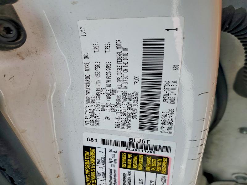 48924006 :رقم المزاد ، 5TFRM5F19JX126262 vin ، 2018 Toyota Tundra مزاد بيع
