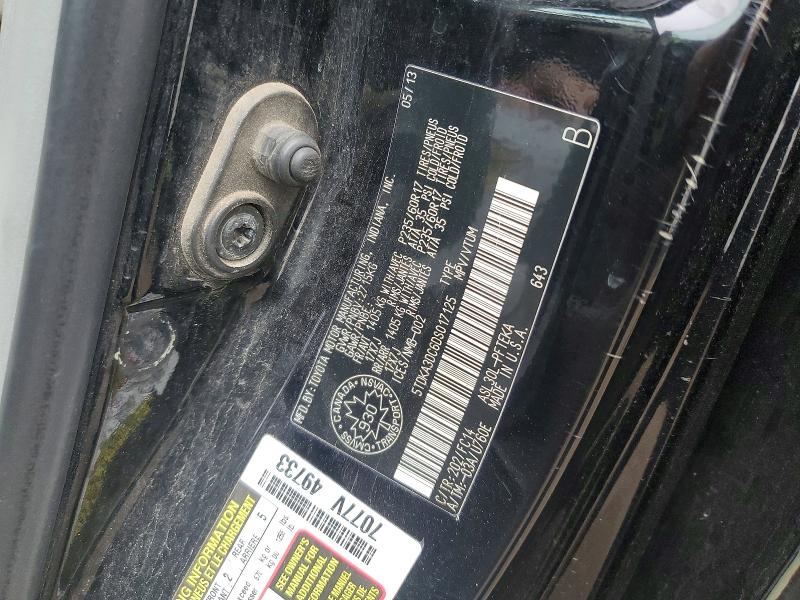 48579206 :رقم المزاد ، 5TDKA3DC6DS017125 vin ، 2013 Toyota Truck/van Sienna Le مزاد بيع