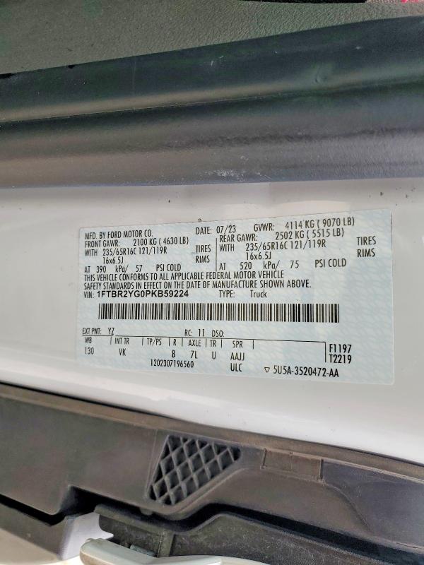 51639506 :رقم المزاد ، 1FTBR2YG0PKB59224 vin ، 2023 Ford Transit مزاد بيع