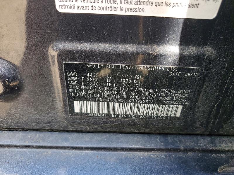 2011 Subaru Legacy მანქანა იყიდება აუქციონზე, vin: 4S3BMCL60B3222828, აუქციონის ნომერი: 51845066