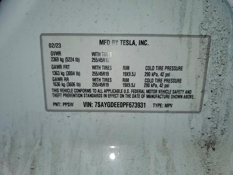 Продажа на аукционе авто 2023 Tesla Model Y, vin: 7SAYGDEE0PF673931, номер лота: 50979926