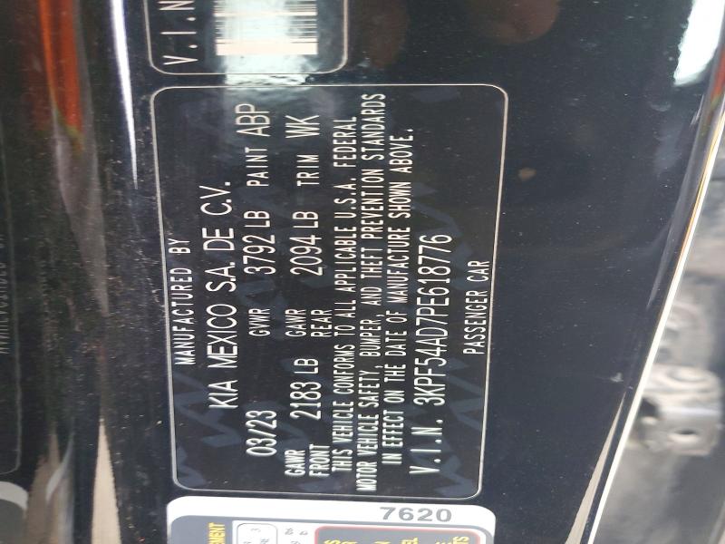 50836576 :رقم المزاد ، 3KPF54AD7PE618776 vin ، 2023 Kia Forte مزاد بيع