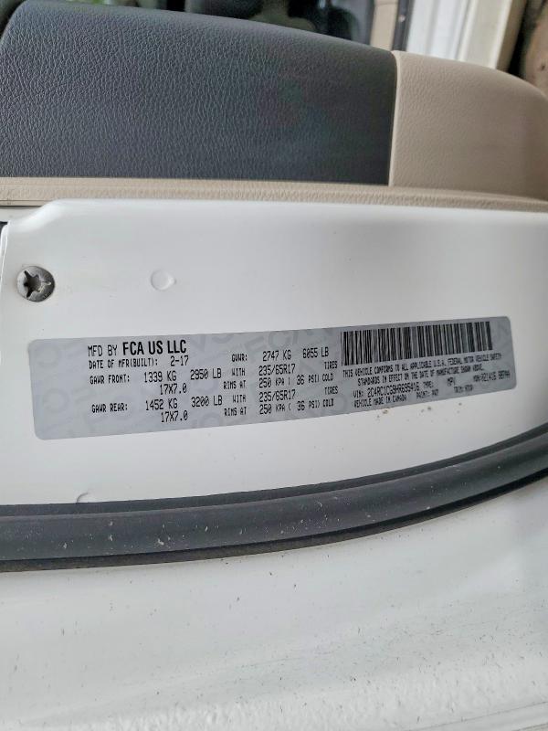 51612506 :رقم المزاد ، 2C4RC1CG9HR695416 vin ، 2017 Chrysler Pacifica مزاد بيع