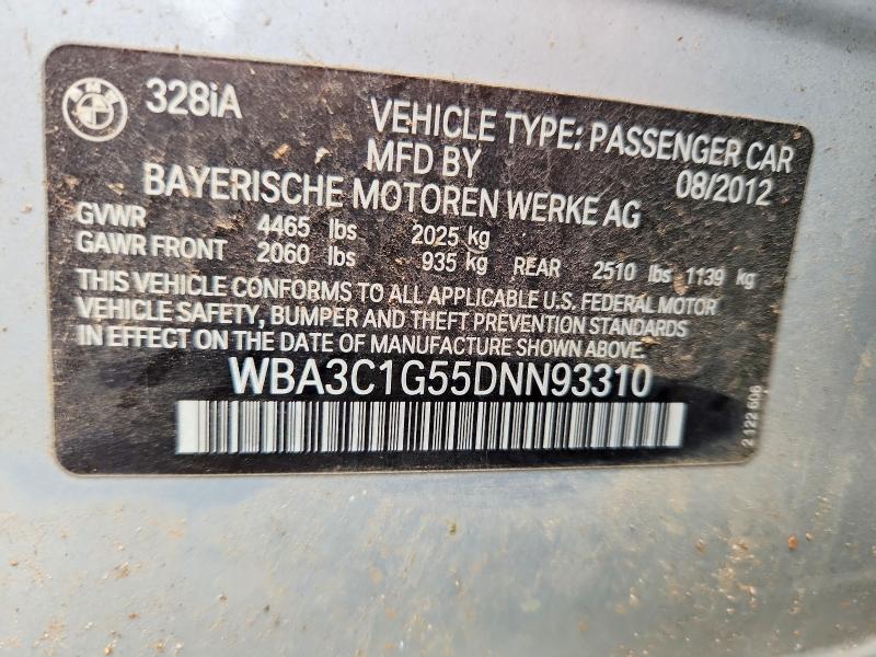 Продаж на аукціоні авто 2013 Bmw 328, vin: WBA3C1G55DNN93310, номер лоту: 51014966